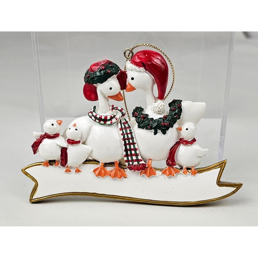 Holiday Goose Family Ornament Christmas Tree Decoration Festive Geese Banner‎